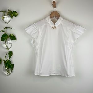 RED Valentino Piercing Detail Poplin Top